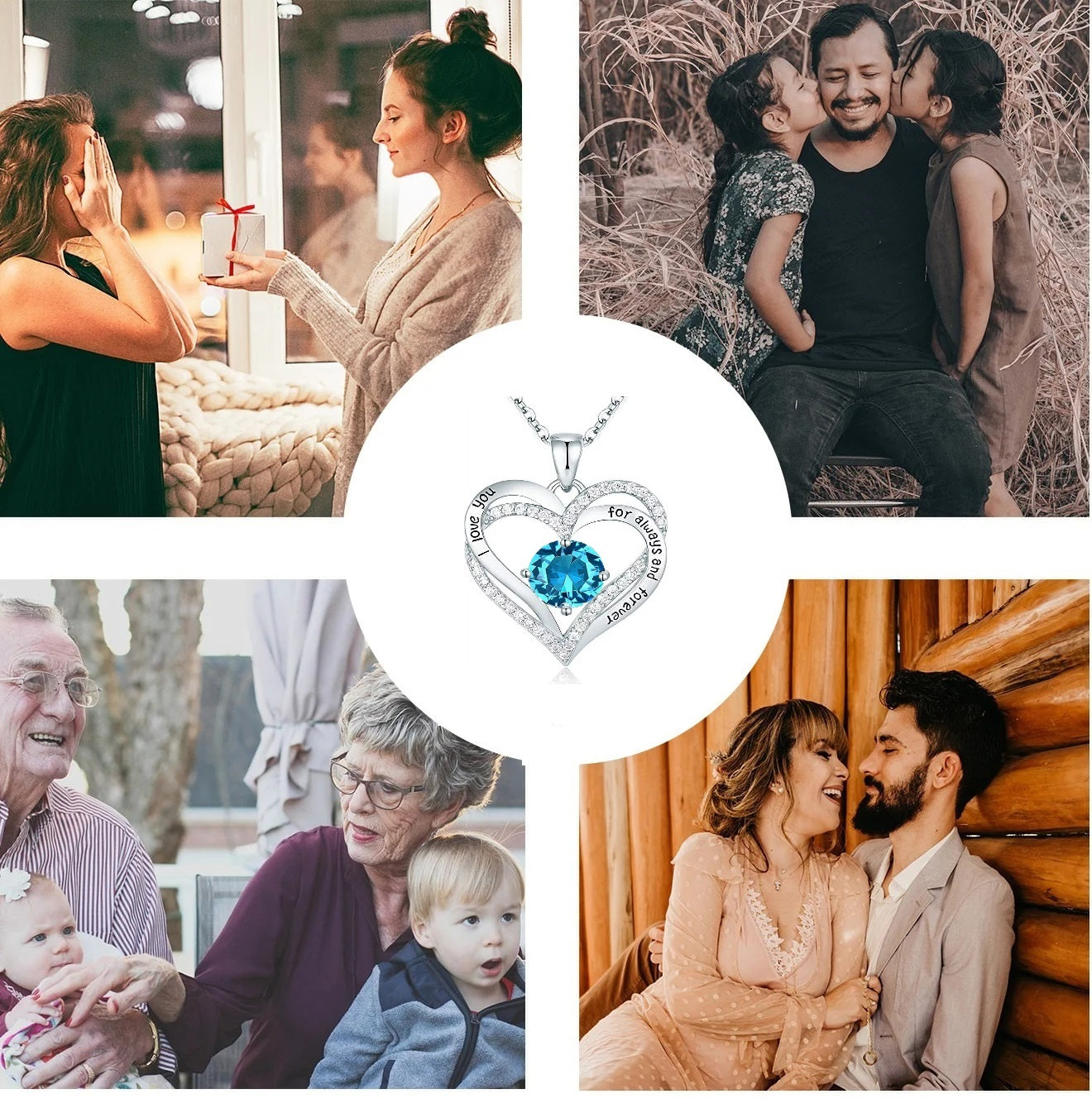 ✨ Elegant Birthstone Zirconia Love Pendant Necklace ✨
