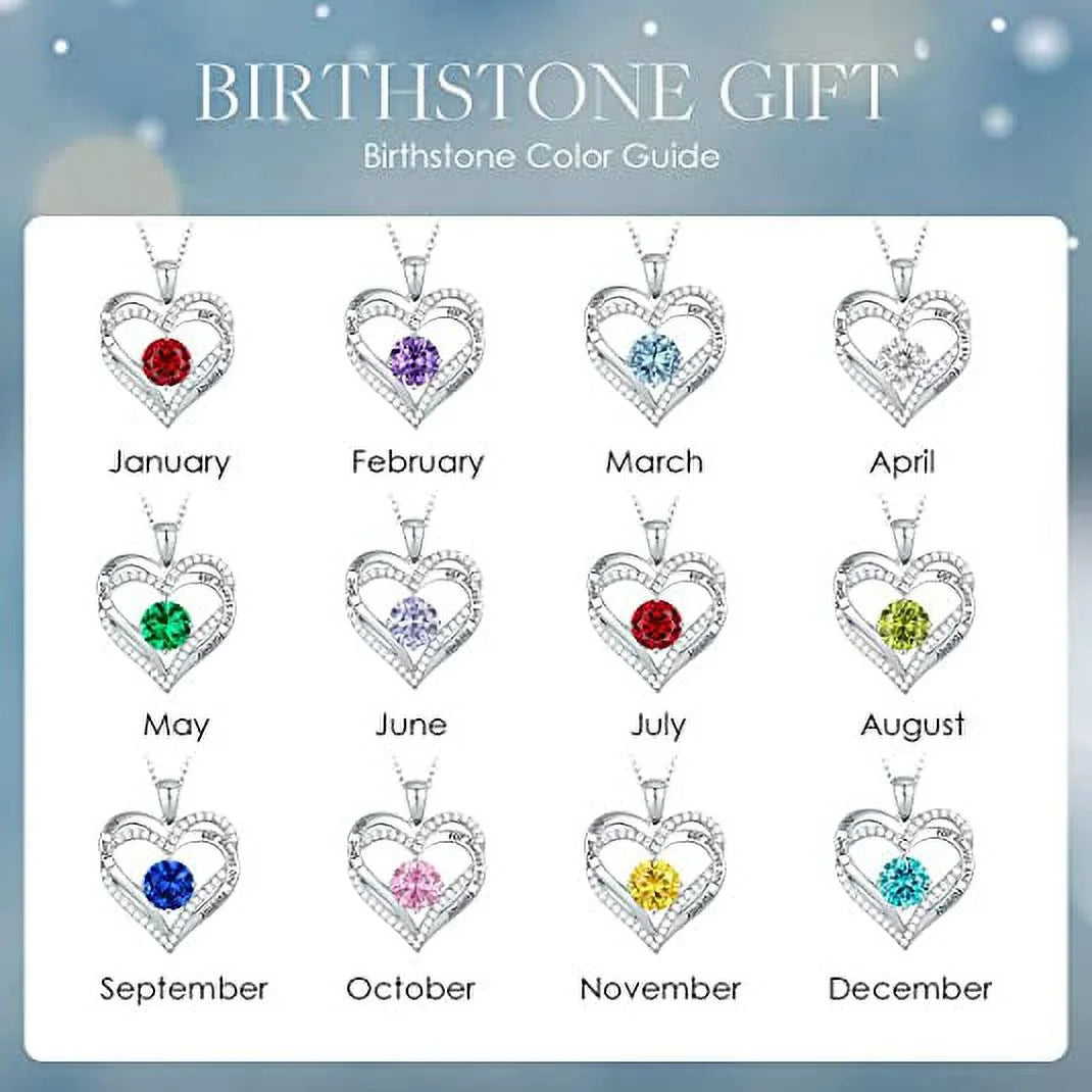 ✨ Elegant Birthstone Zirconia Love Pendant Necklace ✨
